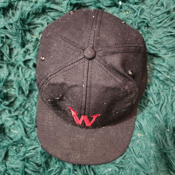 Vintage Winston Cigarettes Hat Black Red W Logo Made in USA Snapback Cap - Picture 3 of 5
